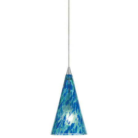 A large image of the LBL Lighting Cone II Blue-Green Fusion Jack Satin Nickel