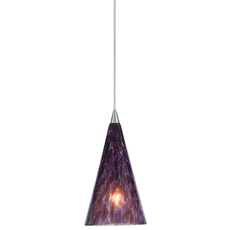 A large image of the LBL Lighting Cone II Purple-Blue Fusion Jack Satin Nickel