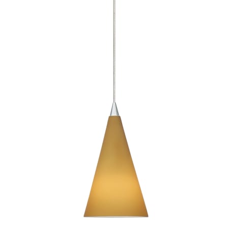 A large image of the LBL Lighting Cone III Amber LED Monopoint Satin Nickel