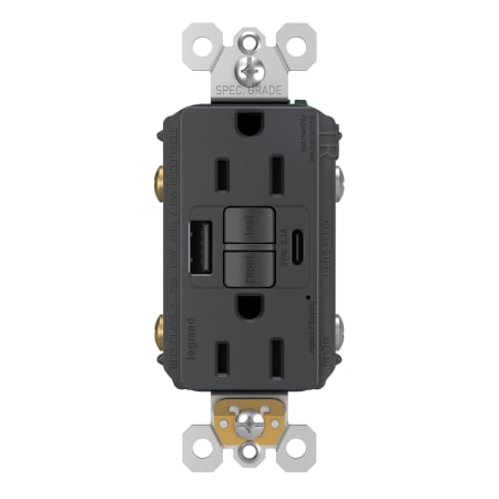 A large image of the Legrand 1597TRUSBACC4 Graphite