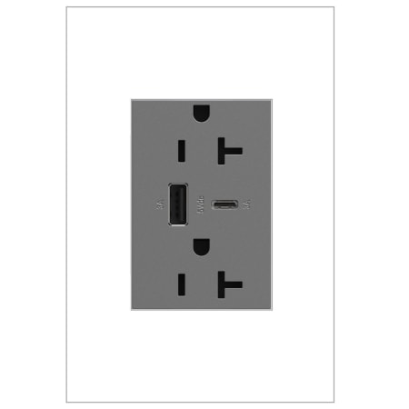 A large image of the Legrand ARTRUSB206AC Magnesium