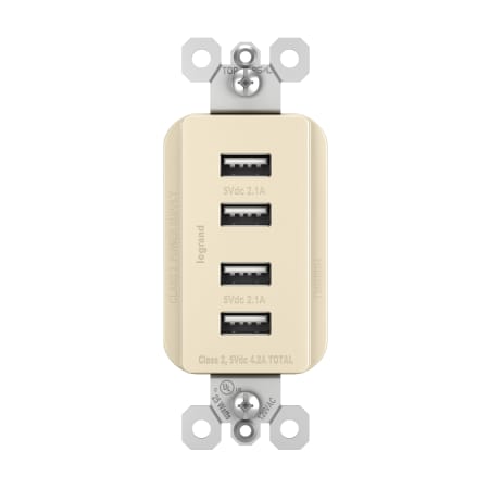 A large image of the Legrand TM8USB4 Light Almond