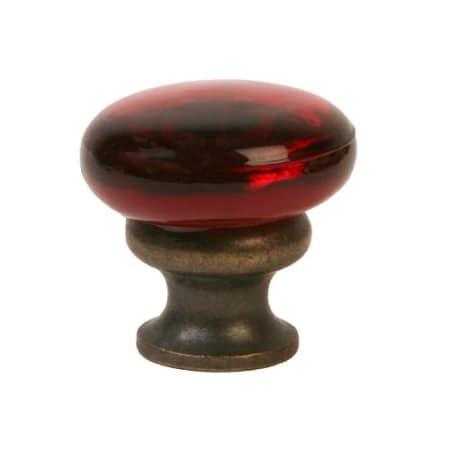 A large image of the Lews Hardware 34-114MUG Transparent Ruby Red / Oil Rubbed Bronze