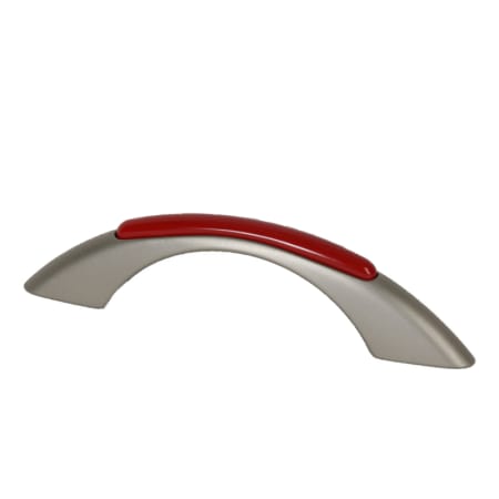 A large image of the Lews Hardware 458-3R Candy Red / Brushed Nickel