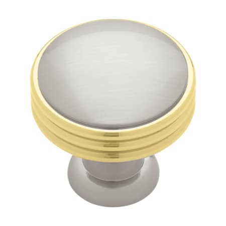 A large image of the Liberty Hardware PN1035 Polished Brass and Satin Nickel