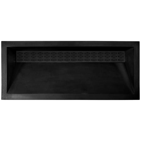 A large image of the Linkasink AC08DI-GCM002 Black Concrete with Black Satin