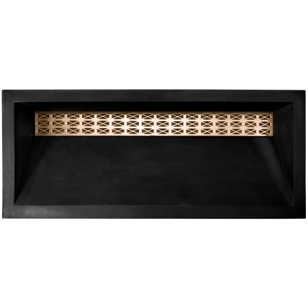 A large image of the Linkasink AC08DI-GCM002 Black Concrete with Polished Unlacquered Brass