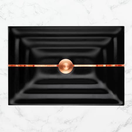 A large image of the Linkasink AG01A Black Glass with Copper