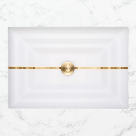 A large image of the Linkasink AG01B White Glass with Brass