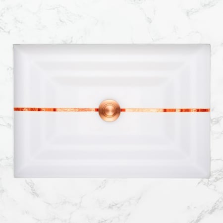 A large image of the Linkasink AG01B White Glass with Copper