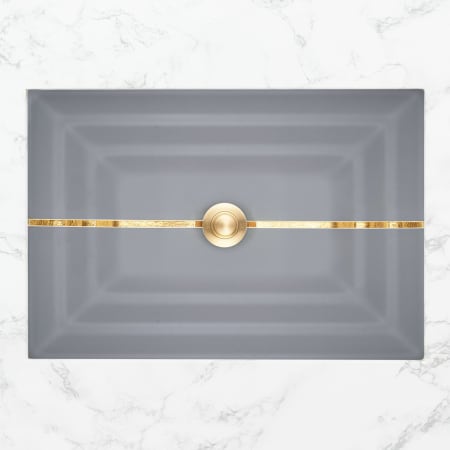 A large image of the Linkasink AG01C Gray Glass with Brass