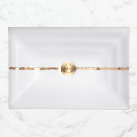 A large image of the Linkasink AG02A White Glass with Brass