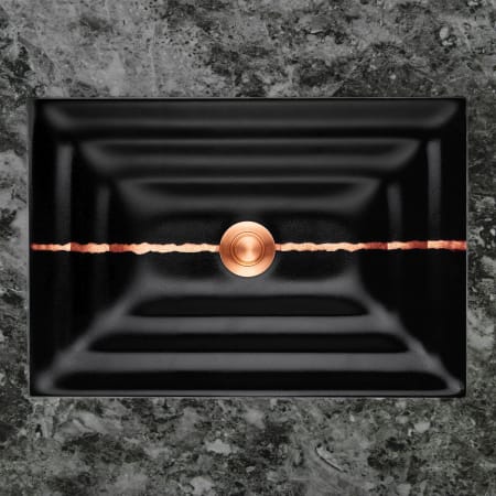 A large image of the Linkasink AG02A Black Glass with Copper