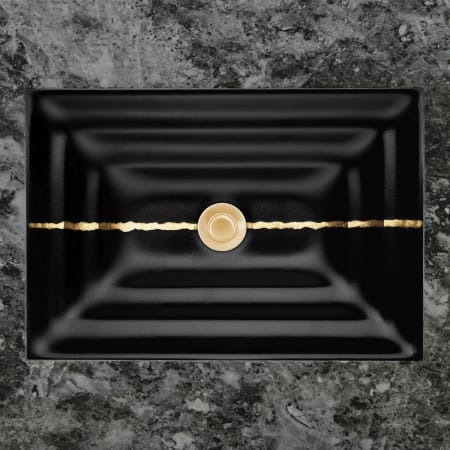 A large image of the Linkasink AG02A Black Glass with Gold