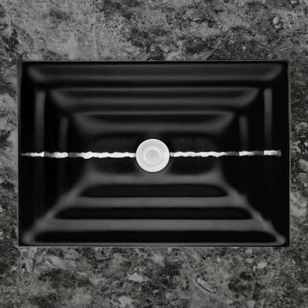 A large image of the Linkasink AG02A Black Glass with Silver