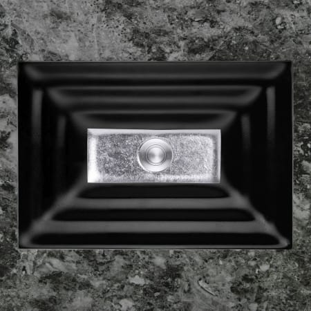 A large image of the Linkasink AG03A Black Glass with Silver