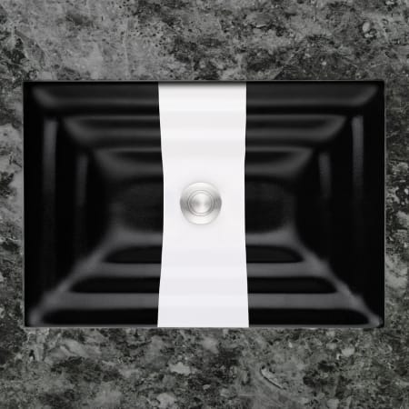 A large image of the Linkasink AG13A Black Glass with White Accent