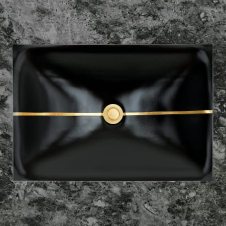 A large image of the Linkasink AG15B-04 Black with Gold Stripe