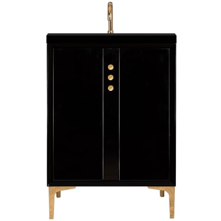 A large image of the Linkasink VAN24-009 Black / Polished Brass