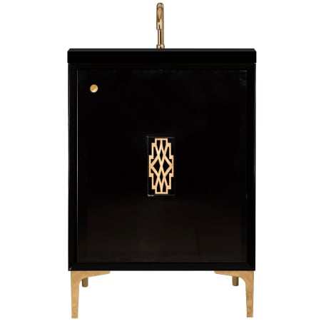 A large image of the Linkasink VAN24-011 Black / Polished Brass