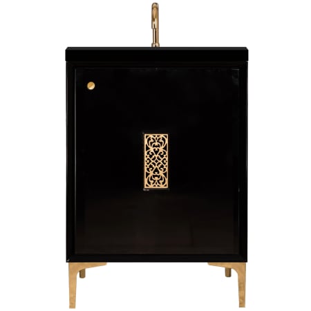 A large image of the Linkasink VAN24-012 Black / Polished Brass