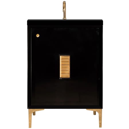 A large image of the Linkasink VAN24-013 Black / Polished Brass