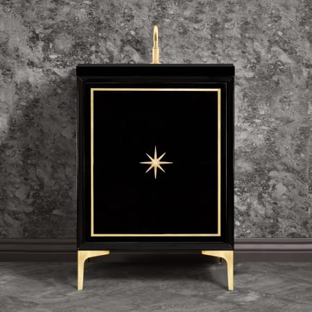 A large image of the Linkasink VAN24-027 Black with Satin Brass