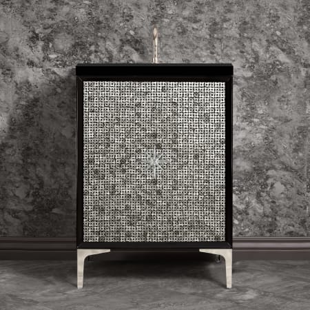 A large image of the Linkasink VAN24-028 Black with Polished Nickel