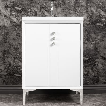 A large image of the Linkasink VAN24-009 White / Polished Nickel