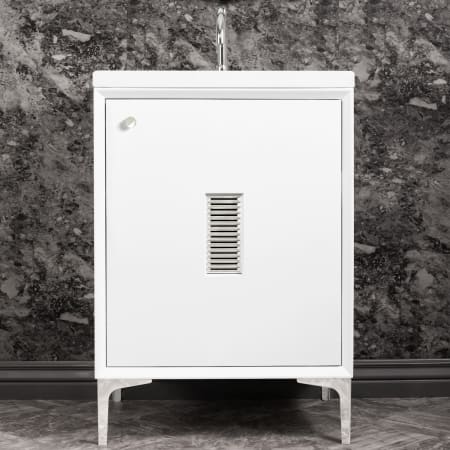 A large image of the Linkasink VAN24-013 White / Polished Nickel