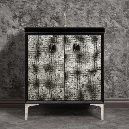 A large image of the Linkasink VAN30-015 Black / Polished Nickel with Black Tiger Prism Glass