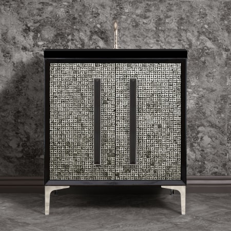 A large image of the Linkasink VAN30-017 Black / Polished Nickel with Black Prism Glass