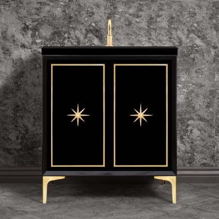 A large image of the Linkasink VAN30-027 Black with Satin Brass