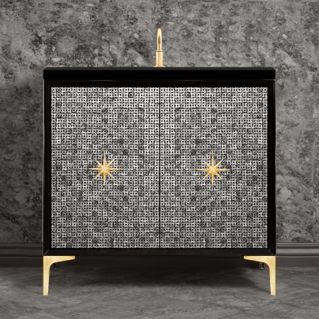 A large image of the Linkasink VAN36-028 Black with Satin Brass