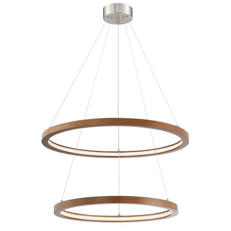 A large image of the Lite Source LS-19696 Brushed Nickel / Walnut