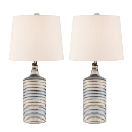 A large image of the Lite Source LS-23582/2PK Striped Ceramic