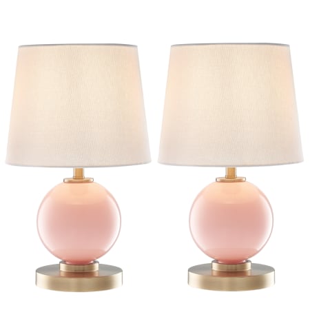 A large image of the Lite Source LS-23662/2PK Antique Brass / Pink