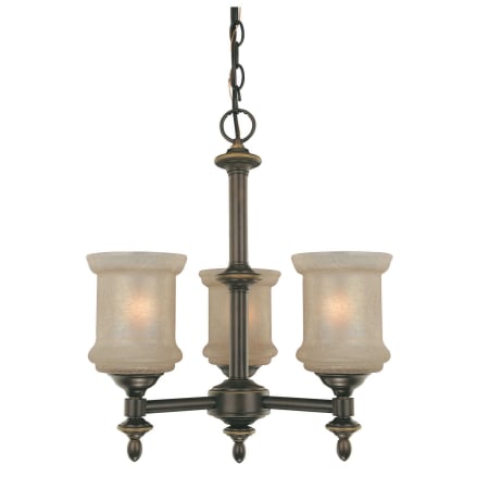 Lite Source LS19413 Bronze 3 Light Ceiling Lamp Bronze with Glass