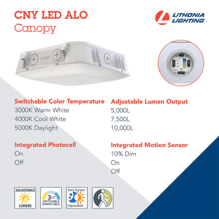 A large image of the Lithonia Lighting CNY LED ALO SWW2 UVOLT PE PIR M2 Alternate Image