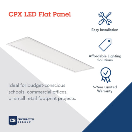 A large image of the Lithonia Lighting CPX 1X4 ALO7 SWW7 M4 Infographic