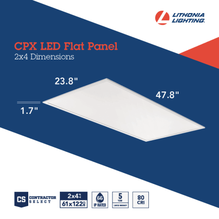 A large image of the Lithonia Lighting CPX 2X4 4000LM M2 G2 Dimensional Drawing