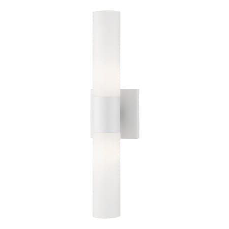 A large image of the Livex Lighting 10102 Textured White with Brushed Nickel Accent