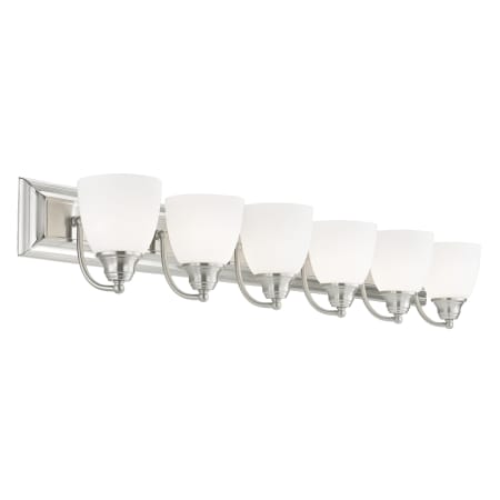 Livex Lighting 10506-91 Springfield 6 Brushed Nickel Bath Light, 48 X 7 X 7