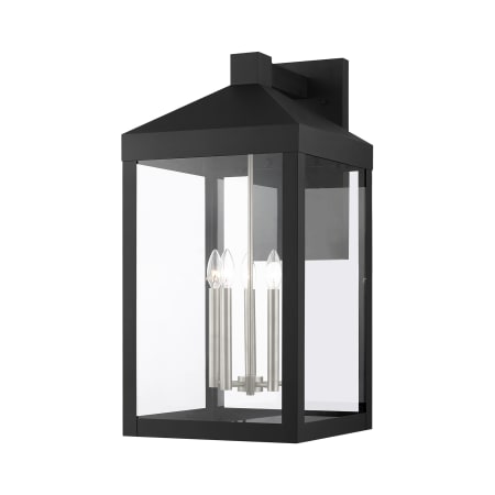 A large image of the Livex Lighting 20598 Black with Brushed Nickel Cluster