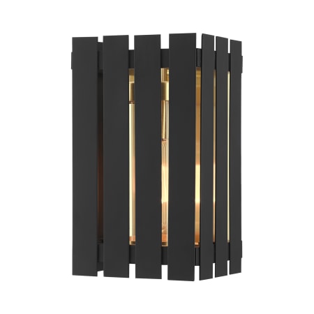A large image of the Livex Lighting 20751 Black with Satin Brass Accents