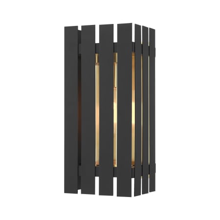 A large image of the Livex Lighting 20752 Black with Satin Brass Accents