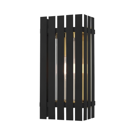 A large image of the Livex Lighting 20753 Black with Satin Brass Accents