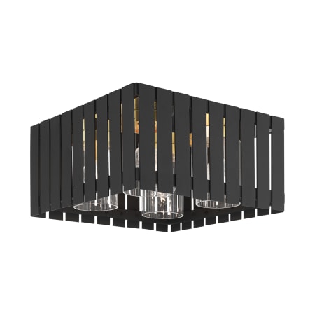 A large image of the Livex Lighting 20754 Black with Satin Brass Accents