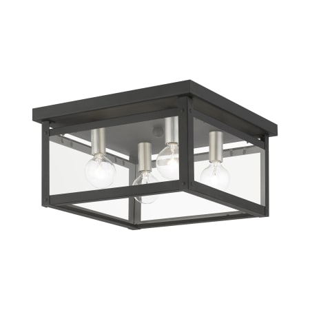 A large image of the Livex Lighting 4032 Black / Brushed Nickel Finish Candles