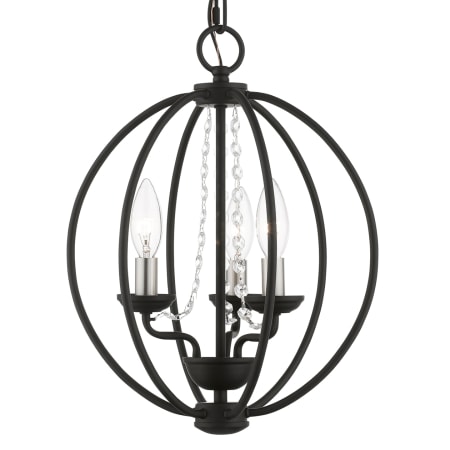 A large image of the Livex Lighting 40913 Black / Brushed Nickel Finish Candles